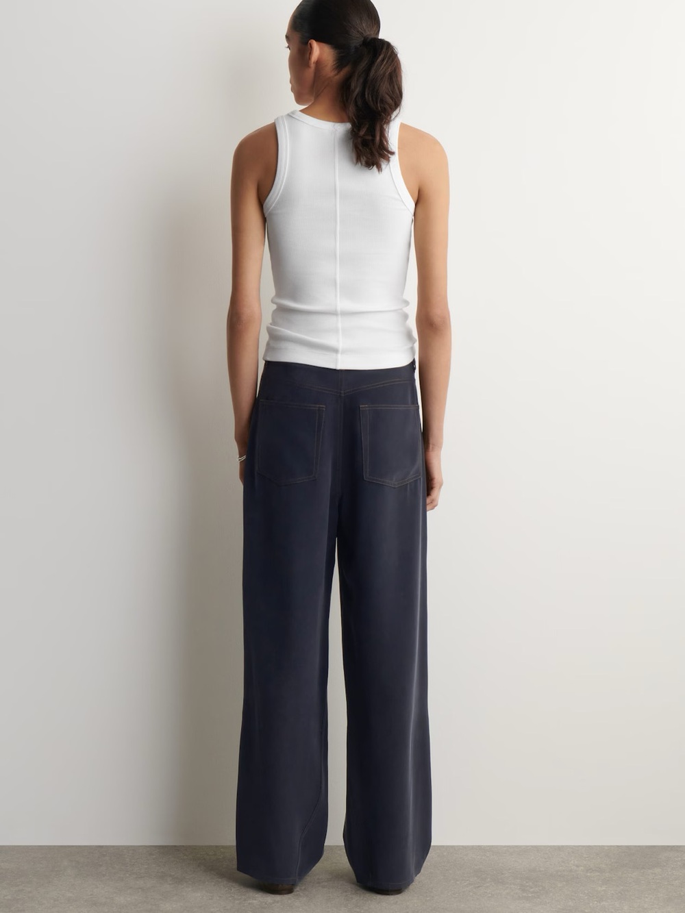 COS Wide-Leg Trousers in Dark Navy - Picture 3 of 11